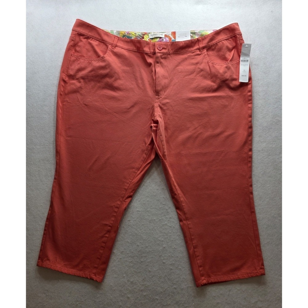 Coldwater Creek V101462 Women's Cropped Natural Fit Coral Jeans. NWT. Size 24